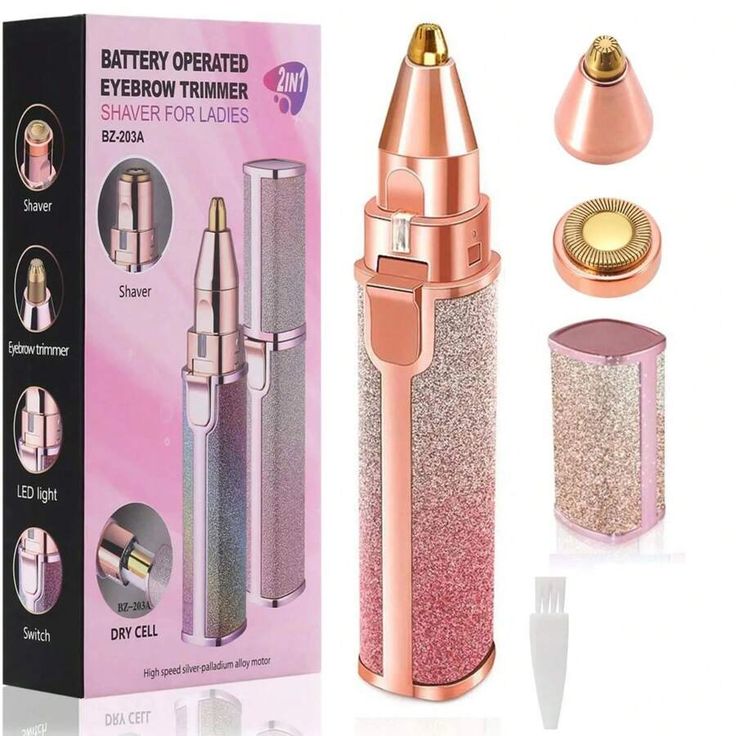 2-in-1 Rechargeable Eyebrow Trimmer & Facial Hair Remover