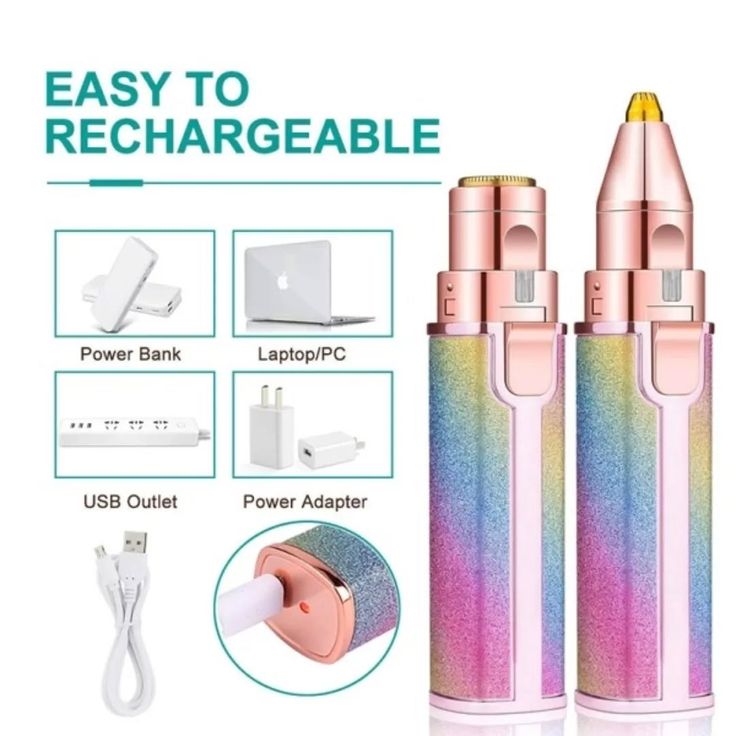 2-in-1 Rechargeable Eyebrow Trimmer & Facial Hair Remover
