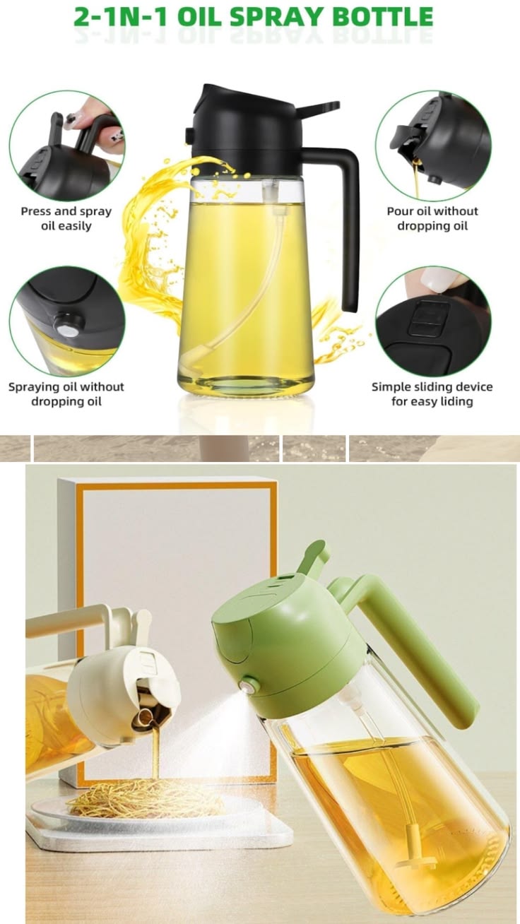 2-in-1 Oil Sprayer & Dispenser Bottle