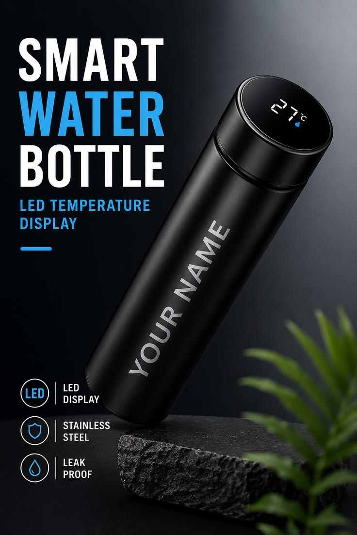 LED Temperature Display Vacuum Bottle