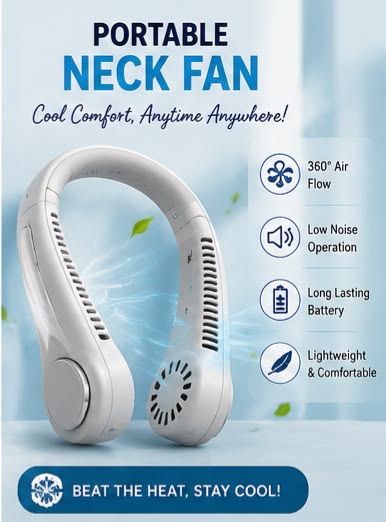 Portable Rechargeable Neck Fan